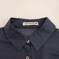 mina perhonen neutraali valoa 36 シャツドレス 定68200円 シルクコットン ワンピース 24SS ネイビー レディース ミナペルホネン【中古】5-0926M♪