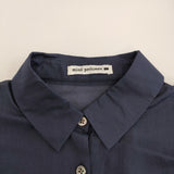 mina perhonen neutraali valoa 36 シャツドレス 定68200円 シルクコットン ワンピース 24SS ネイビー レディース ミナペルホネン【中古】5-0926M♪