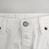 yunahica 黒田知永子さんコラボ chieko スタンダードデニム ホワイト 定価25300円 デニムパンツ ホワイト レディース ユナヒカ【中古】5-1218G∞