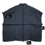 fog linen work リトアニア製 リネン ワイド ノースリーブ 比翼ボタン ブラウス シャツ ネイビー レディース フォグリネンワーク【中古】6-0425S∞