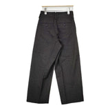 MARGARET HOWELL 578-9243013 ウールピンストライプタック スラックス パンツ チャコールグレー レディース マーガレットハウエル【中古】5-1106T∞