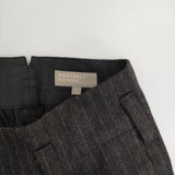 MARGARET HOWELL 578-9243013 ウールピンストライプタック スラックス パンツ チャコールグレー レディース マーガレットハウエル【中古】5-1106T∞