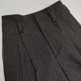 MARGARET HOWELL 578-9243013 ウールピンストライプタック スラックス パンツ チャコールグレー レディース マーガレットハウエル【中古】5-1106T∞