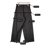 MARGARET HOWELL 578-9243013 ウールピンストライプタック スラックス パンツ チャコールグレー レディース マーガレットハウエル【中古】5-1106T∞