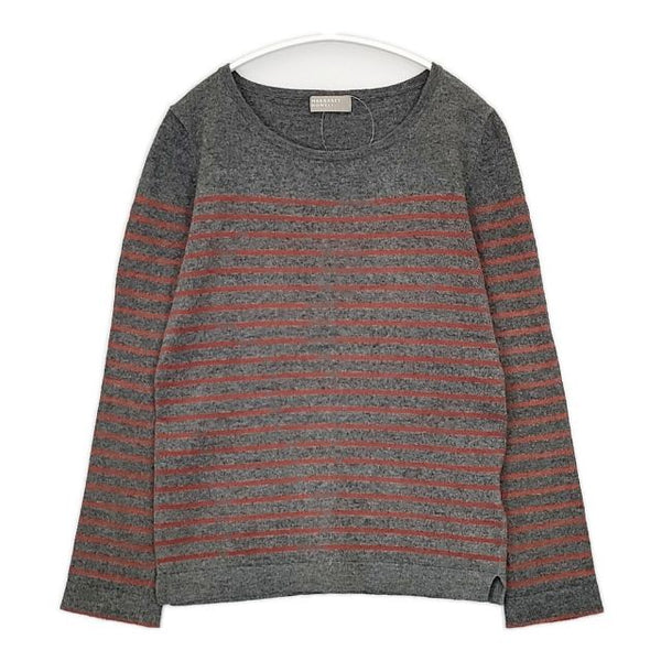 MARGARET HOWELL 578-263112 コットンウール ボーダー セーター ニット グレー オレンジ レディース マーガレットハウエル【中古】5-1106T∞