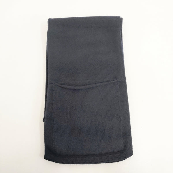 MHL. Pocket Scarf ポケット付きマフラー 無地 マフラー ネイビー レディース エムエイチエル【中古】5-1014T◎