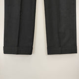 MARGARET HOWELL 578-5242007 コットンウール センタープレススラックス パンツ ブラック レディース マーガレットハウエル【中古】5-1106T∞