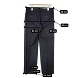 MARGARET HOWELL 578-5242007 コットンウール センタープレススラックス パンツ ブラック レディース マーガレットハウエル【中古】5-1106T∞