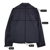 MARGARET HOWELL 578-120404 ウールリネン ジャケット パンツ セットアップ ネイビー レディース マーガレットハウエル【中古】5-1220M∞