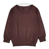 MARGARET HOWELL 578-263410 ウール バックボタン セーター ニット ワインレッド レディース マーガレットハウエル【中古】5-1106T∞