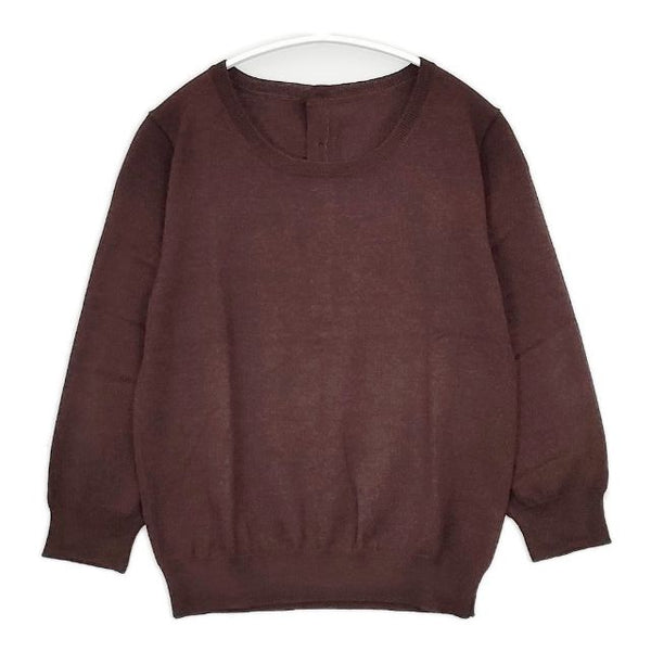 MARGARET HOWELL 578-263410 ウール バックボタン セーター ニット ワインレッド レディース マーガレットハウエル【中古】5-1106T∞