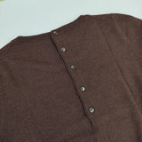 MARGARET HOWELL 578-263410 ウール バックボタン セーター ニット ワインレッド レディース マーガレットハウエル【中古】5-1106T∞