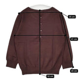 MARGARET HOWELL 578-263410 ウール バックボタン セーター ニット ワインレッド レディース マーガレットハウエル【中古】5-1106T∞