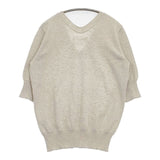 MHL. 595-8262502 ウールコットン イタリア製 Vネック セーター ニット グレージュ レディース エムエイチエル【中古】6-0205M∞