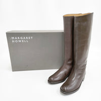 MARGARET HOWELL レザー 牛革 サイズ23.5cm ロング ブーツ ブラウン レディース マーガレットハウエル【中古】5-1009T◎