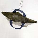 Herve Chapelier 4014PP マルシェショルダーバッグL ムース×マリン トートバッグ カーキ レディース エルベ・シャプリエ【中古】6-0202G∞