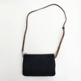 MARGARET HOWELL 2way ベロア ショルダーバッグ ブラック ブラウン レディース マーガレットハウエル【中古】5-1014T◎