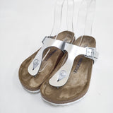 BIRKENSTOCK Gizeh 24.5cm ノーマル幅 サンダル シルバー レディース ビルケンシュトック【中古】6-0426S◎