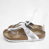 BIRKENSTOCK Gizeh 24.5cm ノーマル幅 サンダル シルバー レディース ビルケンシュトック【中古】6-0426S◎