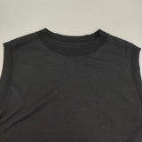 BEAUTY&YOUTH UNITED ARROWS コットンナイロン クルーネック ノースリーブ Tシャツ 定価9900円 Ｔシャツ カットソー ブラック レディース ビューティアンドユース【中古】6-0425S∞