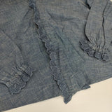 45R/45rpm ダンガリーカットワークのカシュクールブラウス 定価39600円 長袖シャツ ブルー レディース フォーティーファイブアールピーエム【中古】5-1218M∞