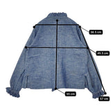 45R/45rpm ダンガリーカットワークのカシュクールブラウス 定価39600円 長袖シャツ ブルー レディース フォーティーファイブアールピーエム【中古】5-1218M∞