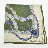 45R/45rpm シルク バンダナ スカーフ グリーン ベージュ レディース フォーティーファイブアールピーエム【中古】5-1130G∞