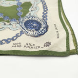 45R/45rpm シルク バンダナ スカーフ グリーン ベージュ レディース フォーティーファイブアールピーエム【中古】5-1130G∞