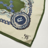 45R/45rpm シルク バンダナ スカーフ グリーン ベージュ レディース フォーティーファイブアールピーエム【中古】5-1130G∞