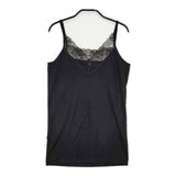 gasa grue 未使用 レース付 ノースリーブトップス キャミソール ブラック レディース ガサグルー【中古】5-1220S∞