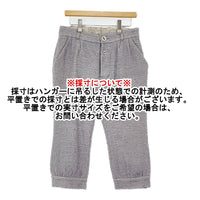 gasa ウール レーヨン ツイード 定価44100円 13111-13313 クロップドパンツ パープル レディース ガサ【中古】5-0930T♪