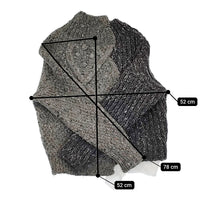 gasa 戯れ レース付きアシンメトリーセーター 定価110000円 13233-12109 ケーブル セーター ニット 23AW グレー レディース ガサ【中古】5-0930T♪