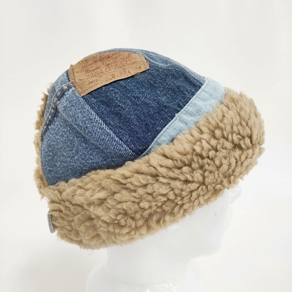 KAPITAL デニム パッチワーク Levi's 再構築 ボア キャップ ブルー ベージュ レディース キャピタル【中古】5-0930T♪