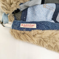 KAPITAL デニム パッチワーク Levi's 再構築 ボア キャップ ブルー ベージュ レディース キャピタル【中古】5-0930T♪