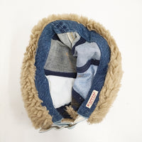 KAPITAL デニム パッチワーク Levi's 再構築 ボア キャップ ブルー ベージュ レディース キャピタル【中古】5-0930T♪