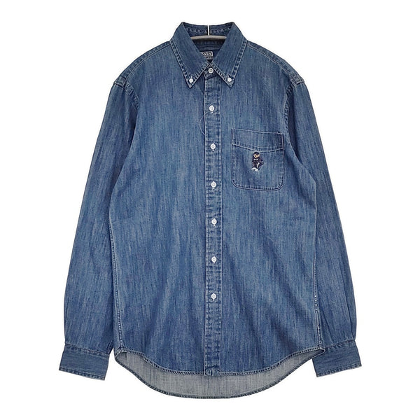POLO RALPH LAUREN/BEAMS ポロベア刺繍 POLO BEAR DENIM BD SHIRT シャツ 24AW ネイビー レディース ポロラルフローレン/ビームス【中古】5-0930M♪