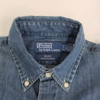POLO RALPH LAUREN/BEAMS ポロベア刺繍 POLO BEAR DENIM BD SHIRT シャツ 24AW ネイビー レディース ポロラルフローレン/ビームス【中古】5-0930M♪