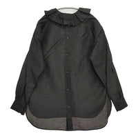 R&D.M.Co- 新品 コットンリネン フリルカラー 定価53900円 ブラウス シャツ ブラック レディース オールドマンズテーラー【中古】5-0930M♪