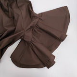 Audie a Muses ラッフルスリーブブラウス 定価25300円 83034510 ブラウス シャツ 25AW ブラウン レディース オーディアミューズ【中古】5-0930M♪