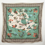BINDU CANADA インド製 スカーフ グリーン ベージュ レディース ビンドゥ【中古】5-0930G♪
