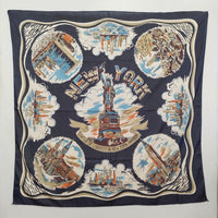 BINDU NEW YORK インド製 スカーフ ネイビー レディース ビンドゥ【中古】5-0930G♪