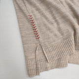 nume NKPO-2480C ウール サイドステッチ セーター ニット ピンクベージュ レディース ヌメ【中古】5-1106T∞