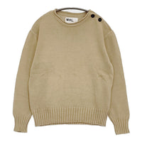 MHL. CONTRAST COTTON LINEN 2 595-5163501 定価24970円 肩ボタン セーター ニット 25SS ベージュ レディース エムエイチエル【中古】5-0930M♪
