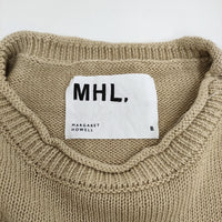 MHL. CONTRAST COTTON LINEN 2 595-5163501 定価24970円 肩ボタン セーター ニット 25SS ベージュ レディース エムエイチエル【中古】5-0930M♪