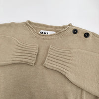 MHL. CONTRAST COTTON LINEN 2 595-5163501 定価24970円 肩ボタン セーター ニット 25SS ベージュ レディース エムエイチエル【中古】5-0930M♪