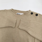 MHL. CONTRAST COTTON LINEN 2 595-5163501 定価24970円 肩ボタン セーター ニット 25SS ベージュ レディース エムエイチエル【中古】5-0930M♪