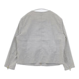 nombre impair ポリレーヨン麻 ノーカラー ジャケット ブルゾン グレー レディース ノンブルアンペール【中古】5-1220M∞