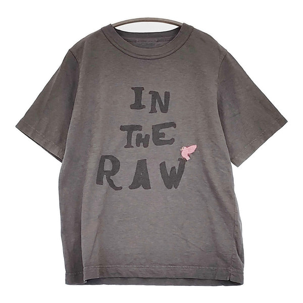 45R/45rpm バード刺繍ロゴプリントの90845星Tシャツ 定価16500円 グレー レディース フォーティーファイブアールピーエム【中古】5-0930S♪