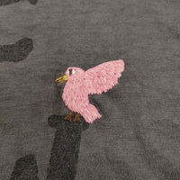 45R/45rpm バード刺繍ロゴプリントの90845星Tシャツ 定価16500円 グレー レディース フォーティーファイブアールピーエム【中古】5-0930S♪