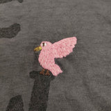 45R/45rpm バード刺繍ロゴプリントの90845星Tシャツ 定価16500円 グレー レディース フォーティーファイブアールピーエム【中古】5-0930S♪